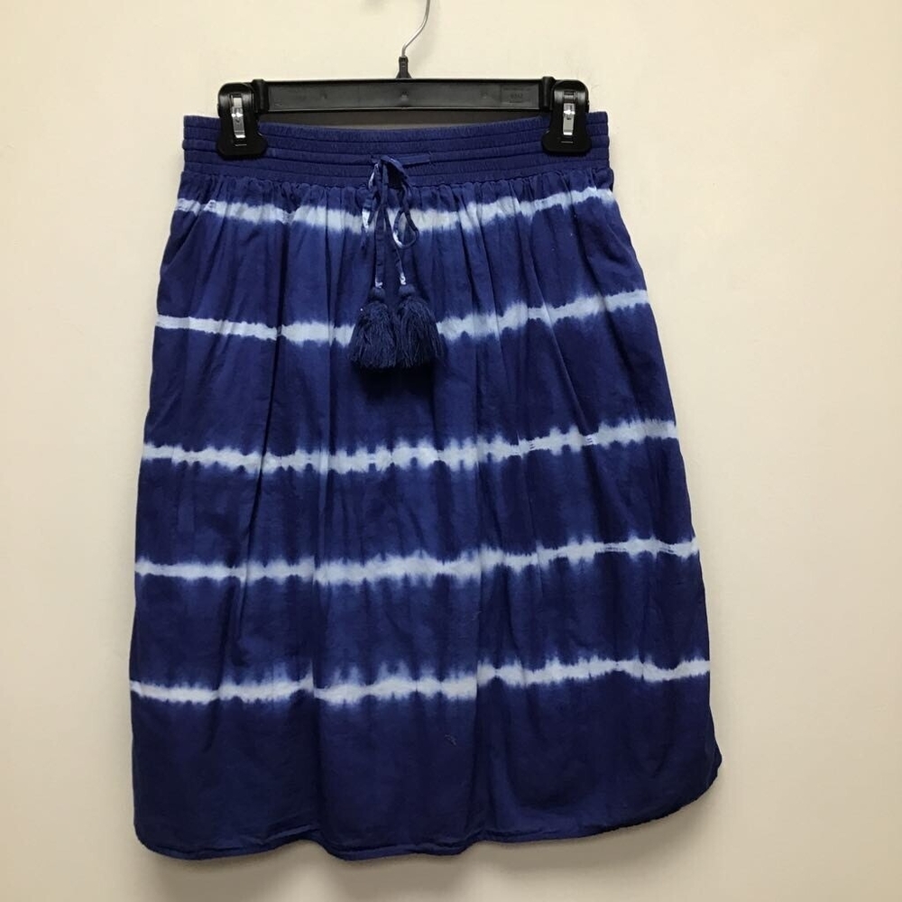 J. Crew Factory Blue and White Tie Waist Skirt